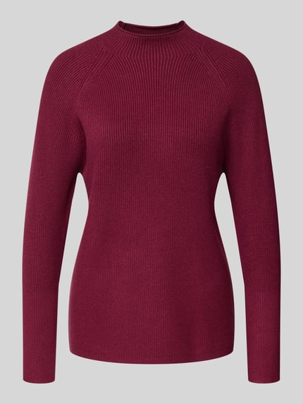 Soyaconcept Strickpullover mit gerippten Abschlüssen Modell 'KANITA' Bordeaux Melange 2