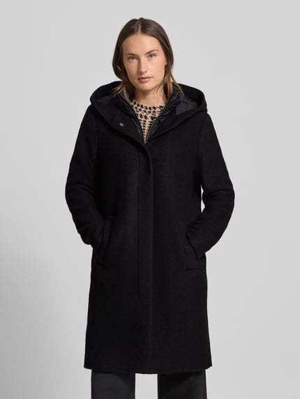 FUCHS SCHMITT Mantel mit Kapuze und verdecktem Reißverschluss Black 4