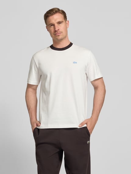 Lacoste Regular Fit T-Shirt aus reiner Baumwolle Offwhite 4