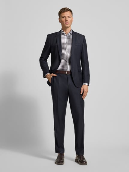 Jake*s Slim Fit Business Hemd aus Baumwolle mit Haifischkragen Dunkelbraun 1
