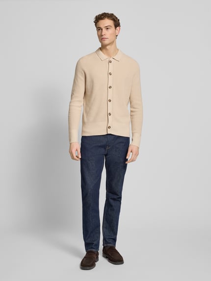 FTC Cashmere Regular Fit Strickjacke mit Kaschmir-Anteil Beige 1