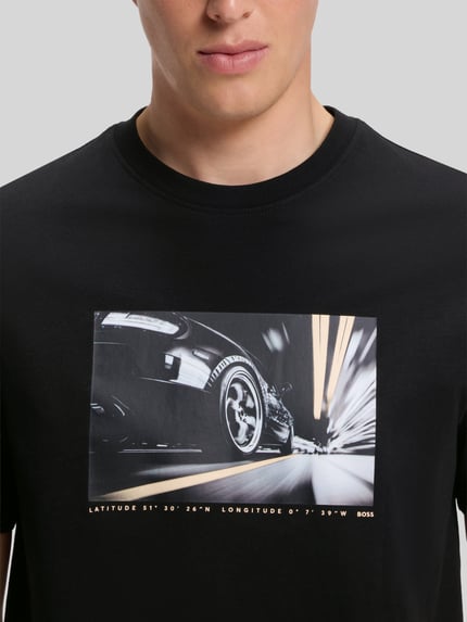 BOSS Orange męski t-shirt o kroju regular fit z czystej bawełny Czarny 3