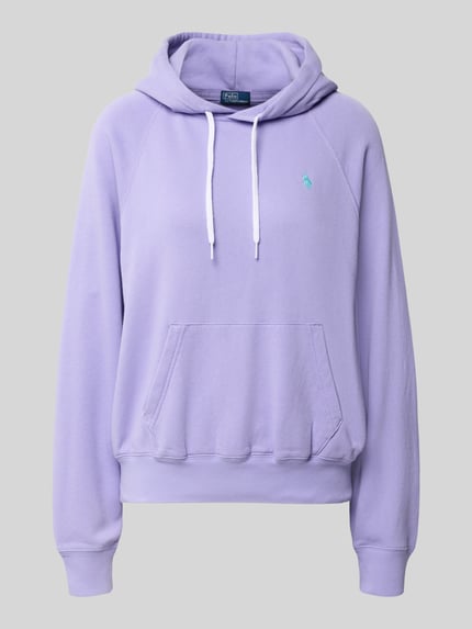 Productfoto, lichtpaarse hoodie Comfort Fit Hoodie aus katoenmix van Polo Ralph Lauren, effen structuur, Dames hoodie.