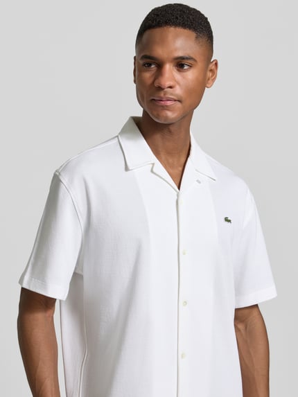 Lacoste Relaxed Fit Freizeithemd aus reiner Baumwolle Weiss 3