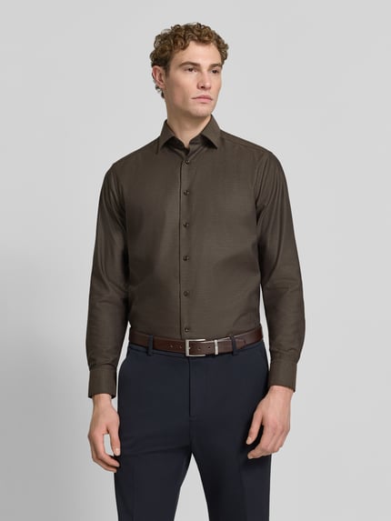OLYMP Regular Fit Businesshemd mit Kentkragen Dunkelbraun 4