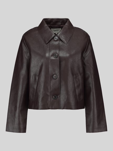 s.Oliver RED LABEL Regular Fit Kunstlederjacke mit Umlegekragen Dunkelbraun 2