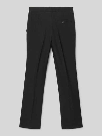 Productfoto, Stoffhose mit Gesäßtasche van G.O.L. in zwart, rechte snit, achterzak, mix van scheerwol, maatinfo zie context.