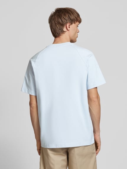 adidas Originals T-shirt met geribde ronde hals Lichtblauw - 5