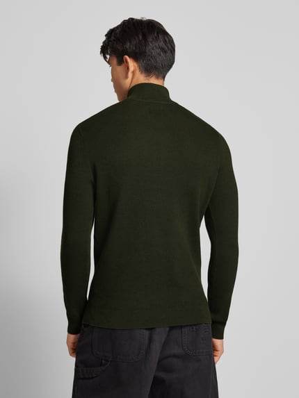 ONLY & SONS Regular fit gebreide pullover met opstaande kraag, model 'PHIL' Olijfgroen - 5