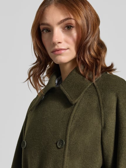 mbyM Mantel aus Woll-Mix mit Bindegürtel Modell 'Odonna' Khaki Melange 3