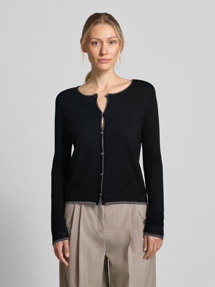 Liu Jo White Slim Fit Cardigan aus Viskose-Mix Modell 'MAGLIA APERTA' Black 4