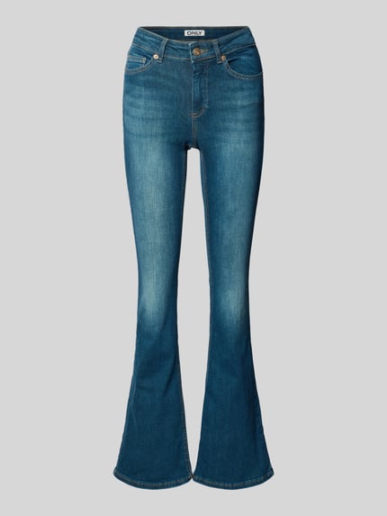 ONLY Jeansy o rozkloszowanym kroju z mieszanki bawełny model ‘BLUSH’ Jeansowy niebieski 2