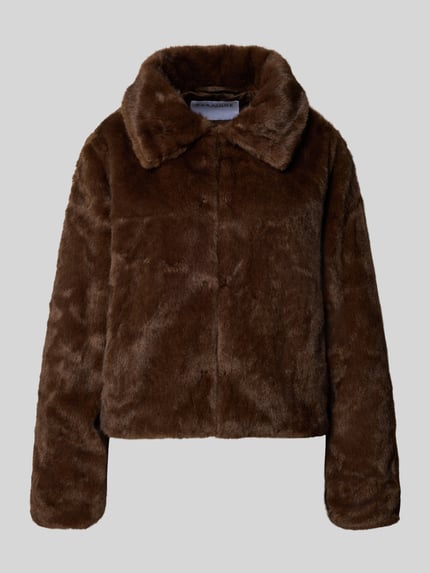 ZABAIONE Jacke aus Kunstfell mit Eingrifftaschen Modell 'Ha44rlow' Dunkelbraun 2
