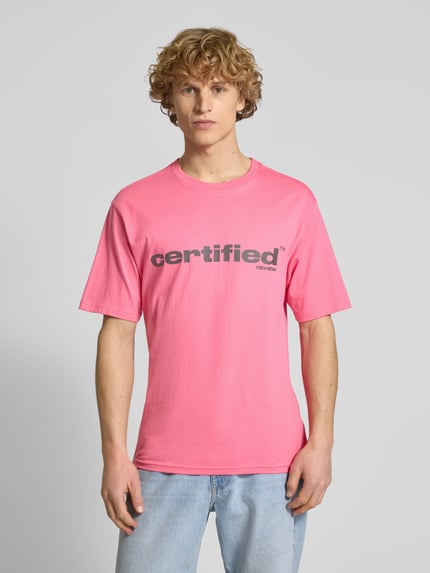 REVIEW T-Shirt mit Label-Print Pink 4