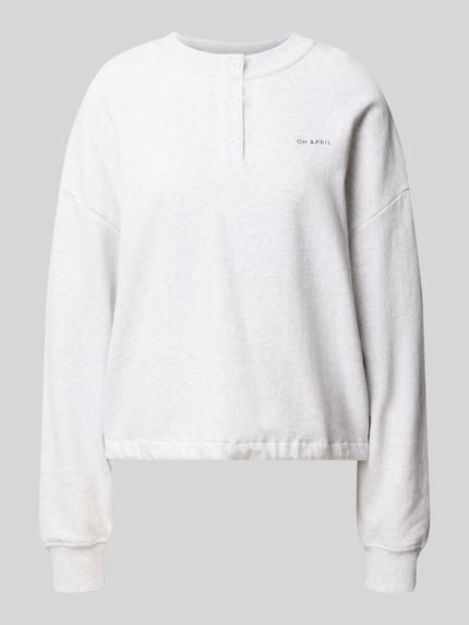OH APRIL Sweatshirt mit kurzer Knopfleiste Mittelgrau Melange 1