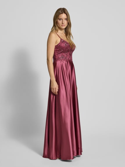 LUXUAR FASHION Avondjurk met hartvormige hals Rood - 1