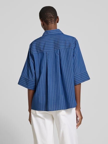 windsor. Regular fit overhemdblouse van viscosemix Koningsblauw - 5