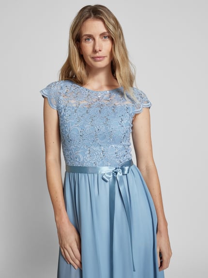 SWING Abendkleid mit Paillettenbesatz Hellblau 3