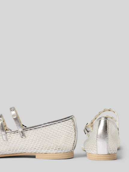 Tamaris Ballerina's in mesh look met doornsluiting Zilver - 2