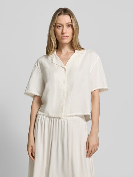 Tommy Hilfiger boxy fit linnen blouse met viscose Offwhite - 4