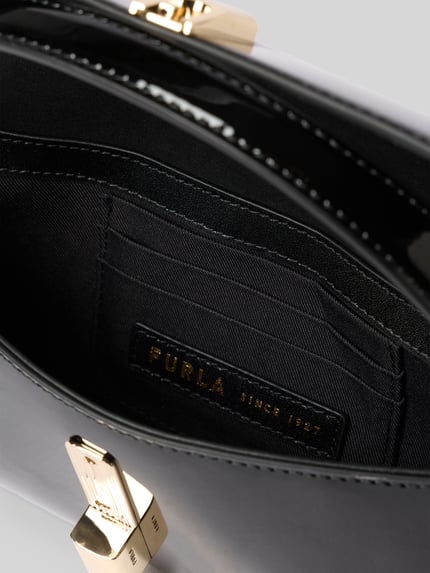 FURLA Clutch mit goldfarbenem Drehverschluss Modell 'IRIDE' Black 5