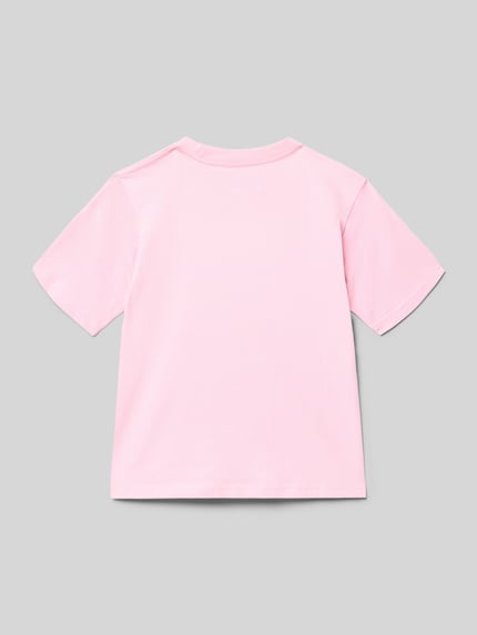 Productfoto, T-shirt uit puur katoen Model 'SOHO' van JACK & JONES voor kinderen, rechte pasvorm, ronde hals, roze, statementprint, ruglengte maat 140: 49 cm