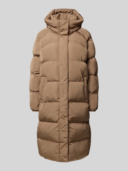 Superdry Gewatteerde lange jas met capuchon en steekzakken Beige - 2