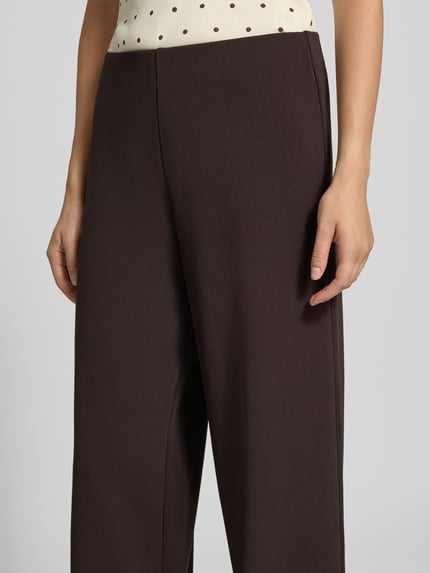 ONLY Wide Leg Leinenhose mit elastischem Bund Modell 'GOA' Schoko 3