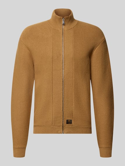 Alpha Industries Strickjacke aus Viskose-Mix mit Reißverschluss GELB 1
