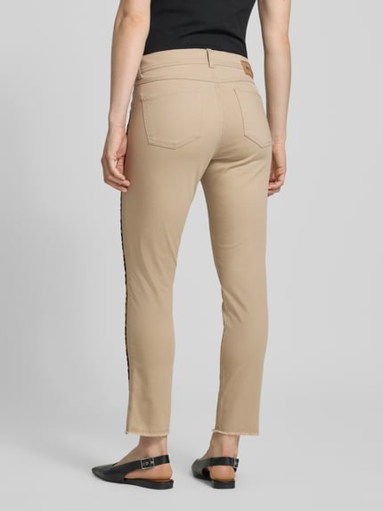 ANGELS Slim fit broek met contrastpaspels, model 'Ornella' Zand - 5