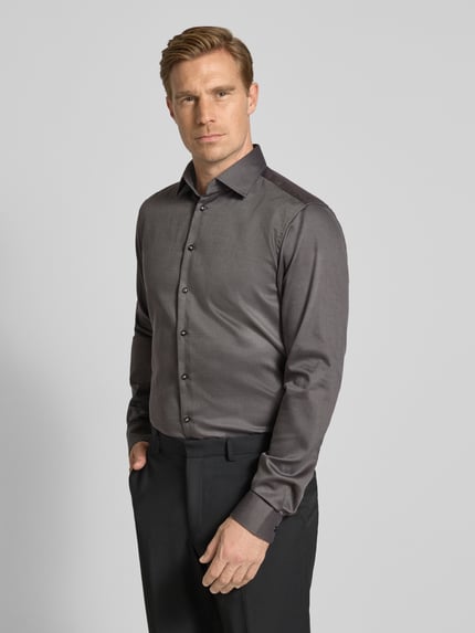Christian Berg Men Regular Fit Businesshemd mit extra langem Arm Anthrazit 4