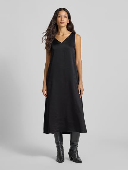 ROBE LÉGÈRE Midi-jurk in dubbele-laagjeslook Zwart - 1