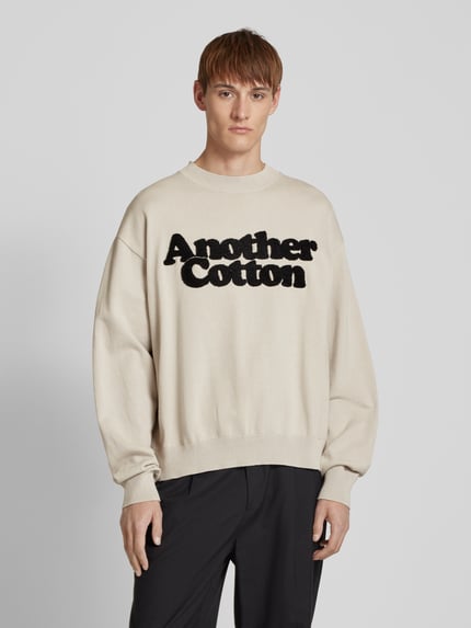 ANOTHER COTTON LAB Sweter z dzianiny z prążkowanymi wykończeniami Złamany biały 4