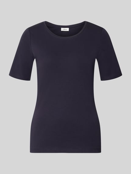 s.Oliver RED LABEL t-shirt o kroju regular fit z czystej bawełny Granatowy 2