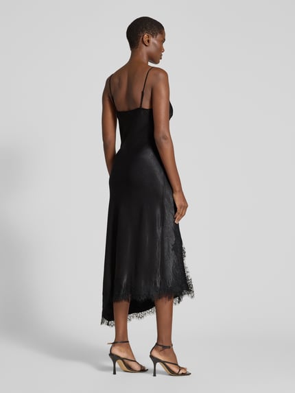 VERO MODA Midikleid mit Spitzenbesatz Modell 'VMCHARM' Black 5
