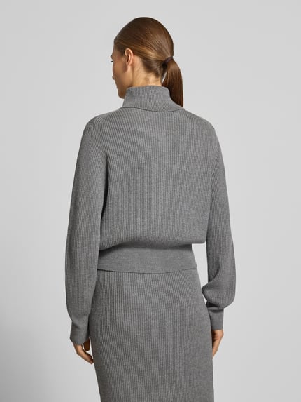 DRYKORN Regular Fit Strickjacke aus Schurwolle Modell 'FIBIONE' Mittelgrau 5