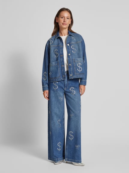 STELLA NOVA Jeansjacke mit Strasssteinbesatz Blau 1