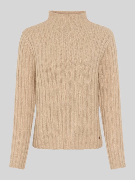 Brax Pullunder aus Wolle mit Seitenschlitzen Modell 'Lea' Beige 2