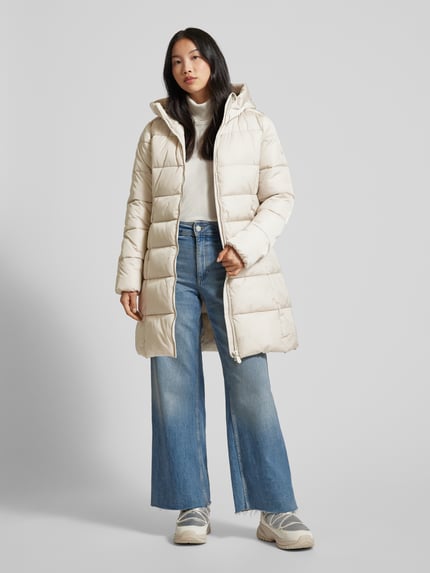 Save The Duck Gewatteerde lange jas met capuchon, model 'TAYLOR' Beige - 1
