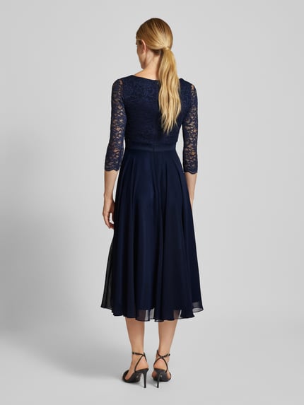 SWING Cocktailjurk van gehaakt kant Marineblauw - 5