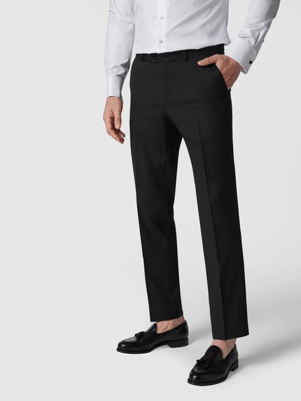 Carl Gross Modern Fit Anzughose aus Schurwolle Black 4