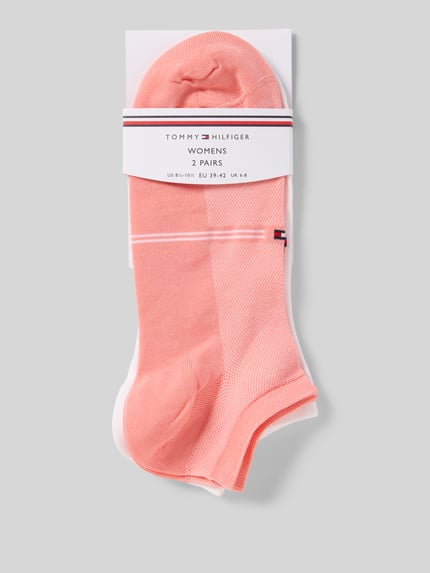 Produktfoto, Socken aus Viskose- und Baumwoll-Mix im 2er-Pack von Tommy Hilfiger, unifarben, elastischer Bund, Logo-Print, Jersey Stretch