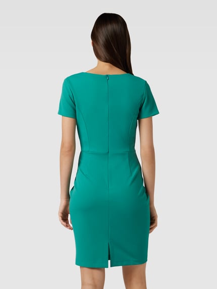 Paradi Knielange cocktailjurk met strikceintuur Groen - 5