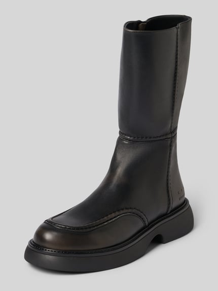Produktfoto, Stiefel aus Leder mit Reißverschluss Modell 'CPH760' von Copenhagen, schwarzes glattes Leder, runde Spitze, 4 cm Absatz, 27 cm Schafthöhe, 16 cm Schaftweite