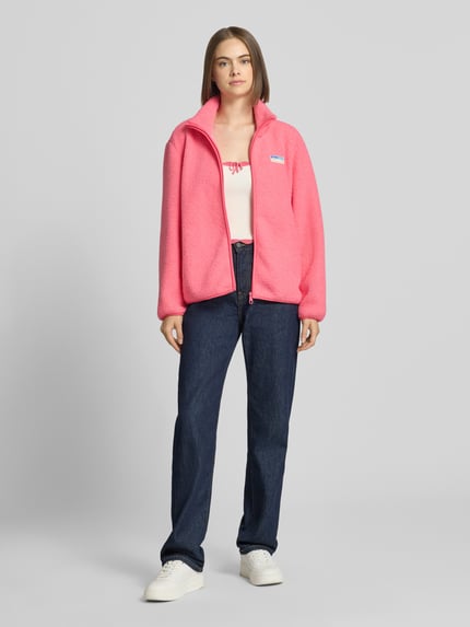 ONLY Regular fit fleecejack met ritssluiting model 'EVA' Felroze - 1