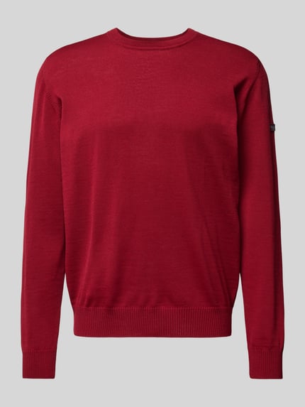 MAERZ Muenchen Regular fit gebreide pullover van zuivere scheerwol Bordeaux - 2