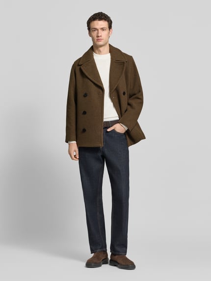 JACK & JONES Premium Jacke aus Woll-Mix mit Reverskragen Khaki 1