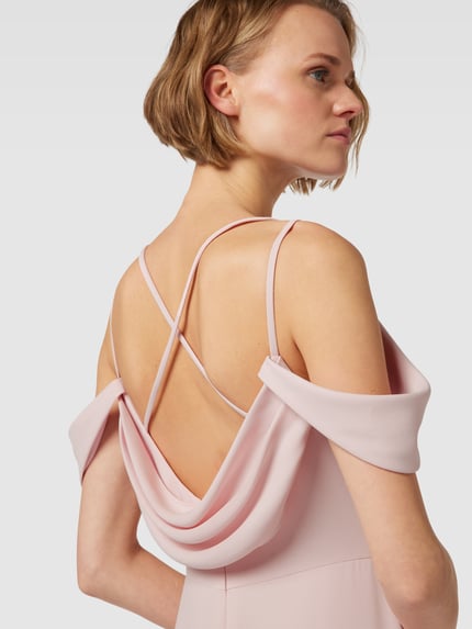 Vera Wang Bride Sukienka wieczorowa ze skrzyżowanymi, cienkimi ramiączkami model ‘VASYL’ Królewski niebieski 3
