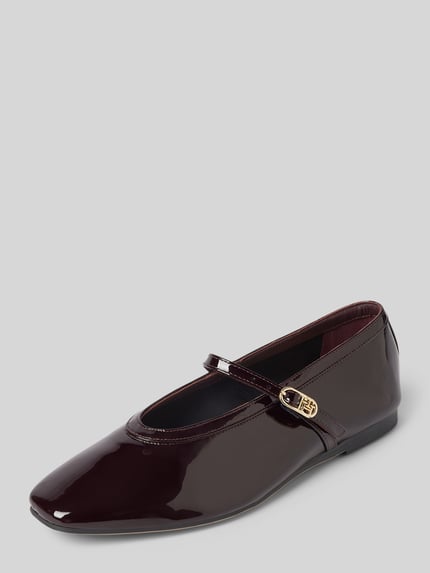 Tommy Hilfiger Ballerina's met doornsluiting Bordeaux - 1