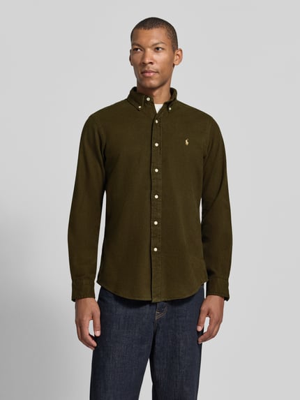 Polo Ralph Lauren Custom Fit Freizeithemd aus reiner Baumwolle Oliv 4